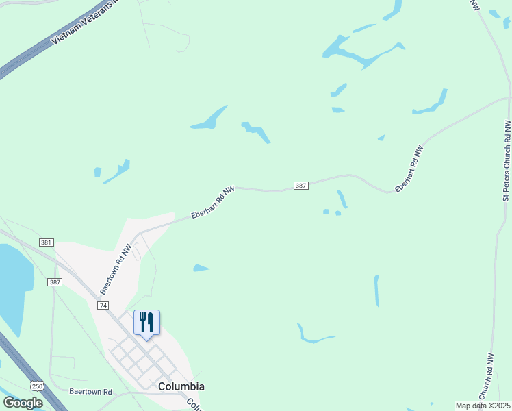 map of restaurants, bars, coffee shops, grocery stores, and more near 6933 Eberhart Road Northwest in Dover