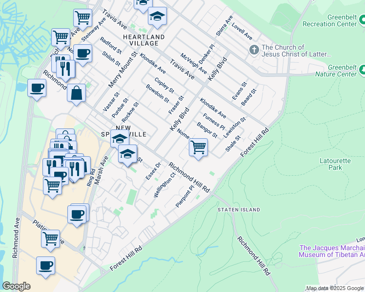 map of restaurants, bars, coffee shops, grocery stores, and more near 24 Turf Road in Staten Island