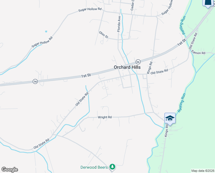 map of restaurants, bars, coffee shops, grocery stores, and more near 613 Patterson Rd in Apollo