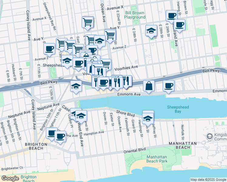 map of restaurants, bars, coffee shops, grocery stores, and more near in Brooklyn