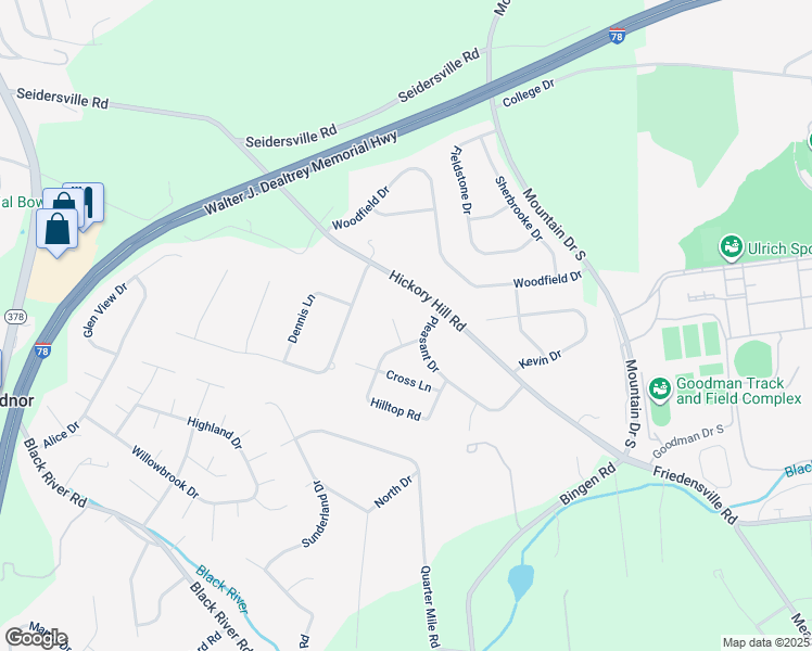 map of restaurants, bars, coffee shops, grocery stores, and more near 1629 Marick Cir in Bethlehem