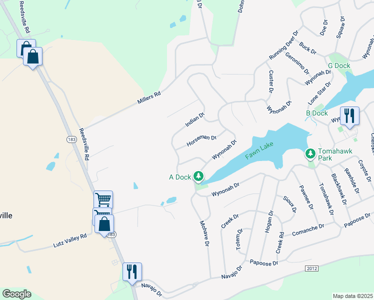 map of restaurants, bars, coffee shops, grocery stores, and more near 980 Horseman Drive in Auburn