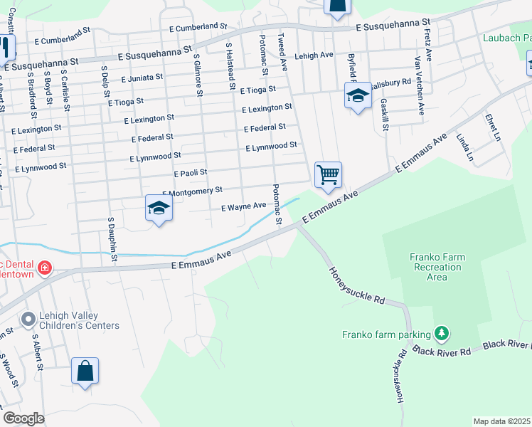 map of restaurants, bars, coffee shops, grocery stores, and more near 826 East Wayne Avenue in Allentown