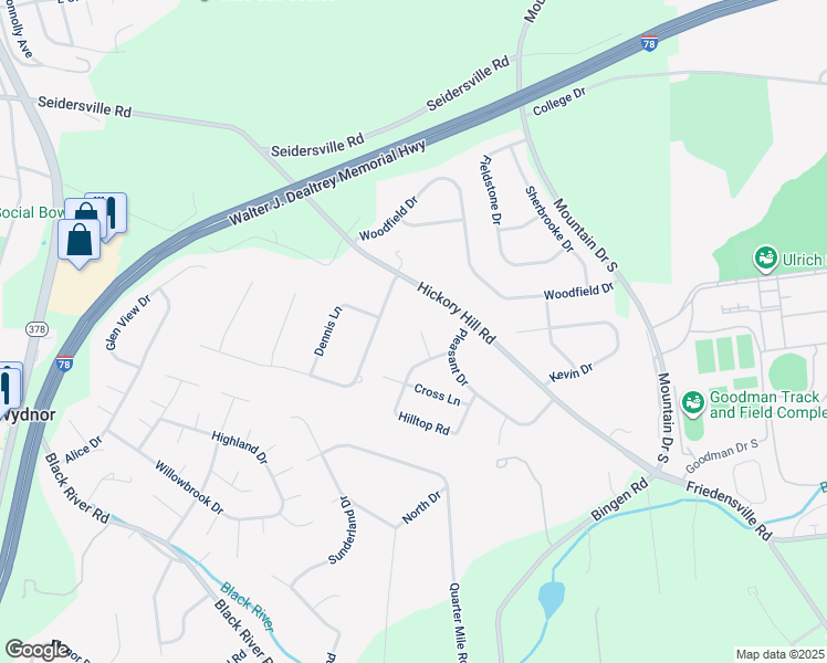 map of restaurants, bars, coffee shops, grocery stores, and more near 1649 Marick Circle in Bethlehem