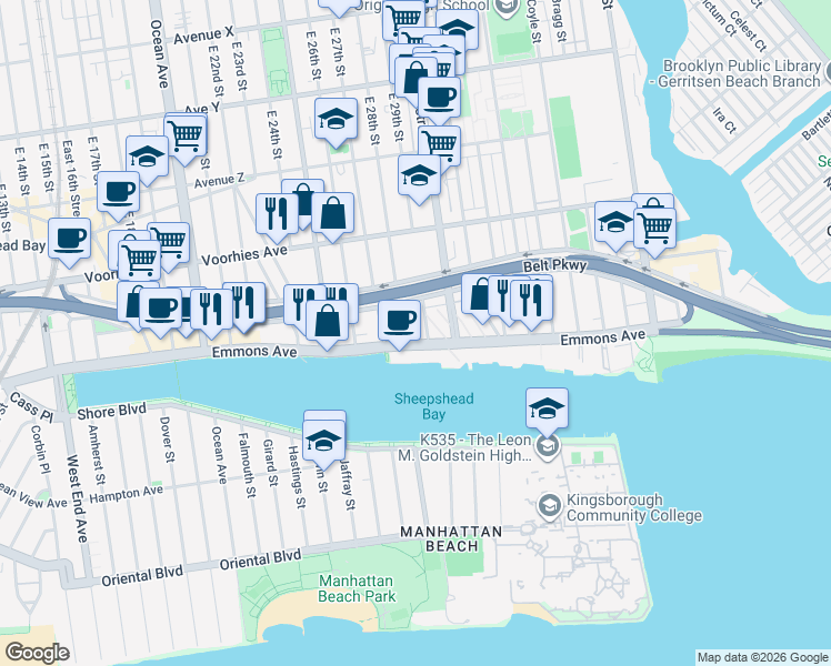 map of restaurants, bars, coffee shops, grocery stores, and more near in Brooklyn
