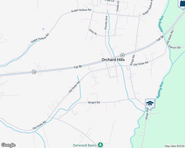 map of restaurants, bars, coffee shops, grocery stores, and more near 613 Patterson Road in Apollo