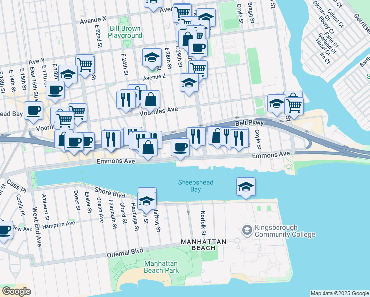 map of restaurants, bars, coffee shops, grocery stores, and more near in Brooklyn