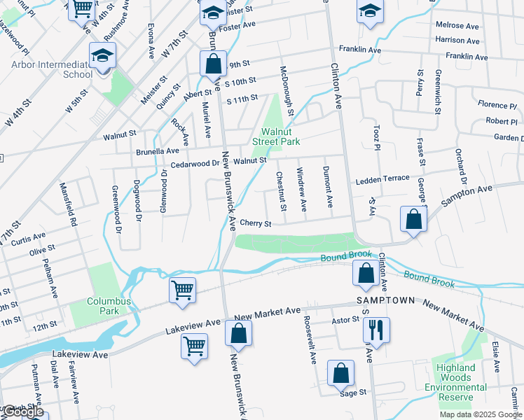 map of restaurants, bars, coffee shops, grocery stores, and more near 1628 Ford Avenue in South Plainfield