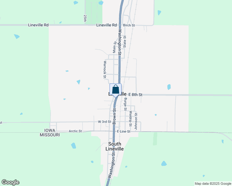 map of restaurants, bars, coffee shops, grocery stores, and more near 801 Washington Street in Lineville