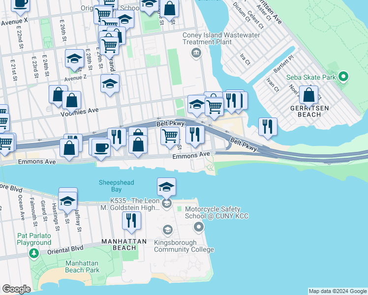 map of restaurants, bars, coffee shops, grocery stores, and more near in Brooklyn