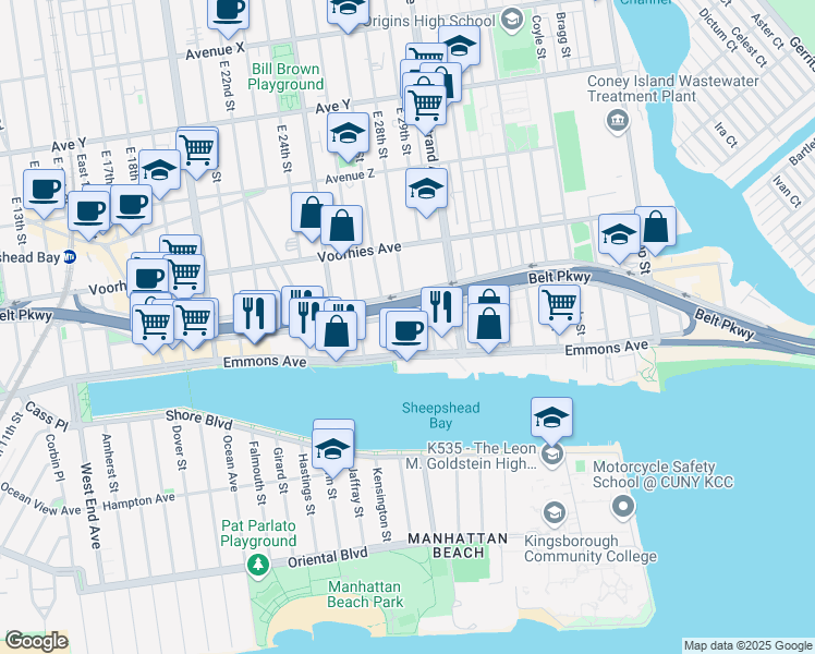 map of restaurants, bars, coffee shops, grocery stores, and more near in Brooklyn