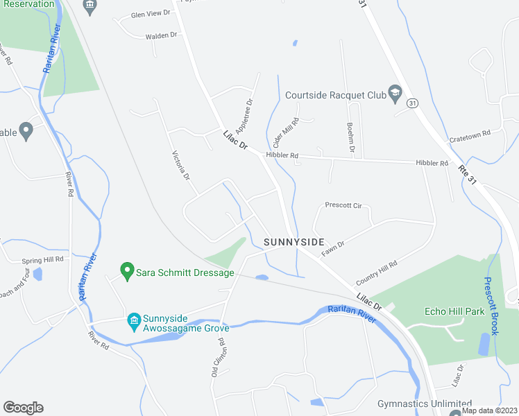 map of restaurants, bars, coffee shops, grocery stores, and more near 8 Whispering Hills Drive in Hunterdon County
