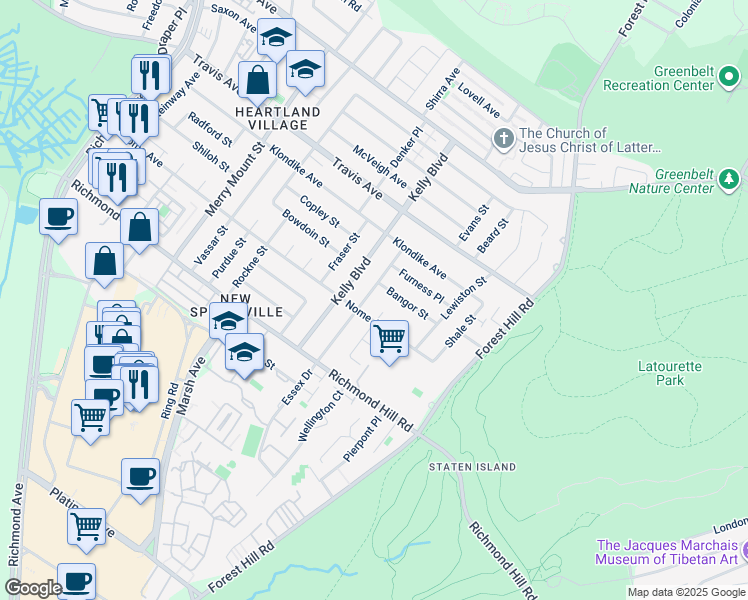 map of restaurants, bars, coffee shops, grocery stores, and more near 75 Bangor Street in Staten Island