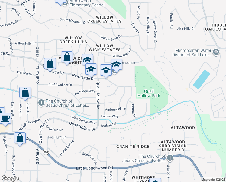 map of restaurants, bars, coffee shops, grocery stores, and more near 9162 Glenn Abbey Circle in Sandy