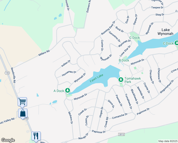 map of restaurants, bars, coffee shops, grocery stores, and more near 859 Wynonah Drive in Auburn
