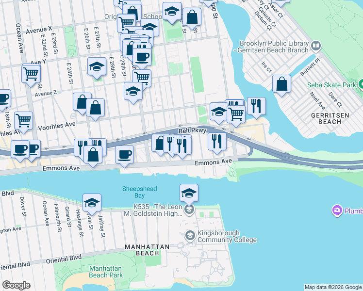 map of restaurants, bars, coffee shops, grocery stores, and more near 2775 Brown Street in Brooklyn