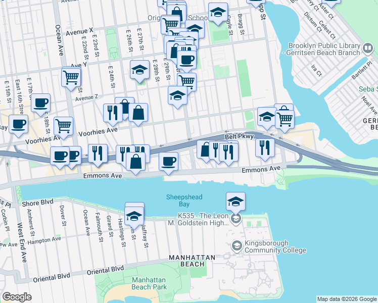map of restaurants, bars, coffee shops, grocery stores, and more near in Brooklyn