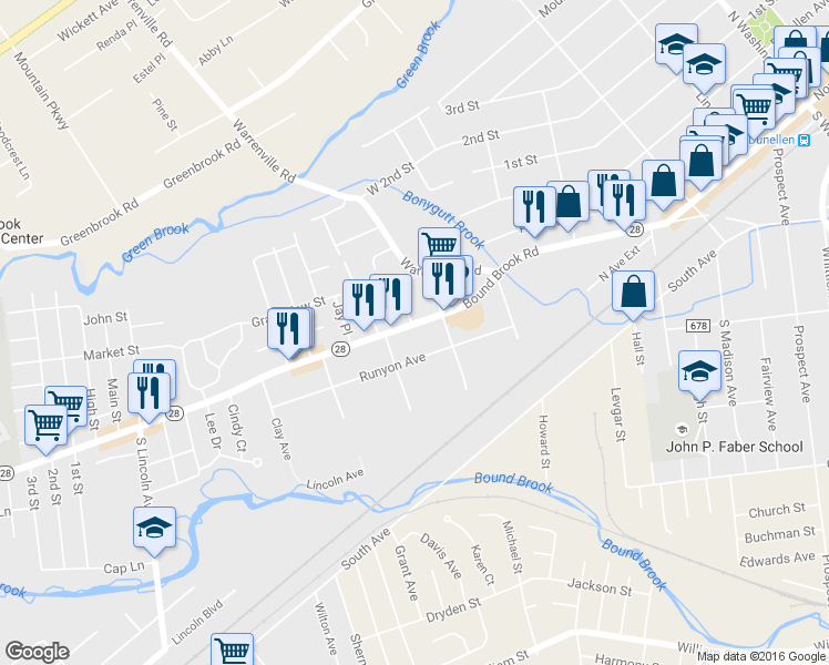 map of restaurants, bars, coffee shops, grocery stores, and more near 32B Foxhall in Middlesex