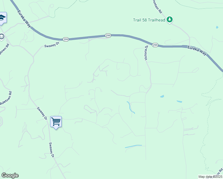 map of restaurants, bars, coffee shops, grocery stores, and more near 10255 Carrousel Drive in Redding