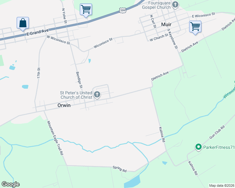 map of restaurants, bars, coffee shops, grocery stores, and more near 461 Dietrich Avenue in Tower City