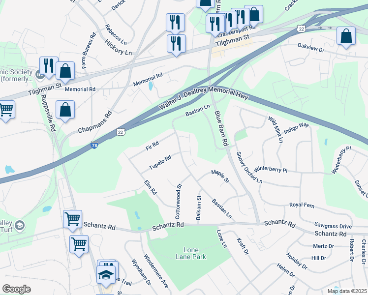 map of restaurants, bars, coffee shops, grocery stores, and more near 432 Lisa Court in Allentown