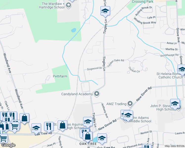 map of restaurants, bars, coffee shops, grocery stores, and more near 7 Cactus Court in Edison