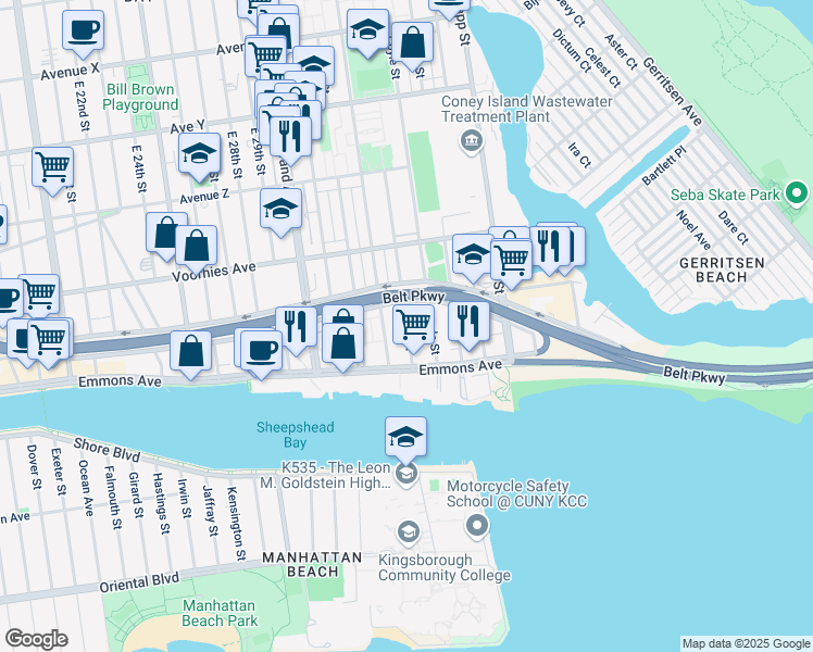 map of restaurants, bars, coffee shops, grocery stores, and more near in Brooklyn
