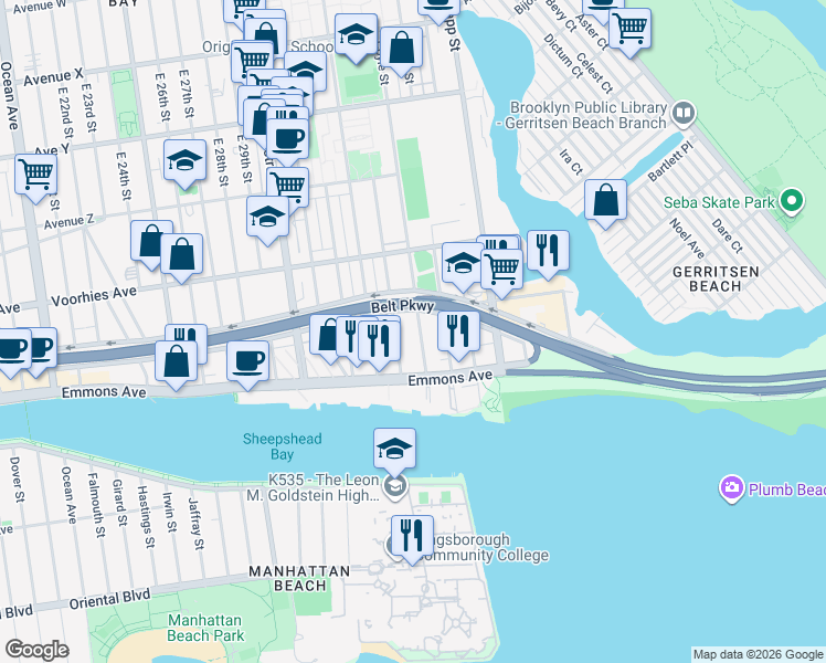 map of restaurants, bars, coffee shops, grocery stores, and more near in Brooklyn