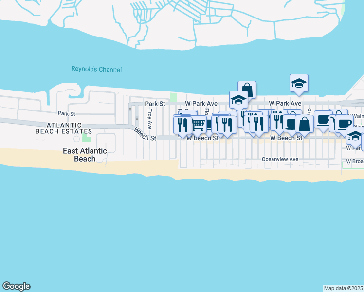 map of restaurants, bars, coffee shops, grocery stores, and more near in Long Beach