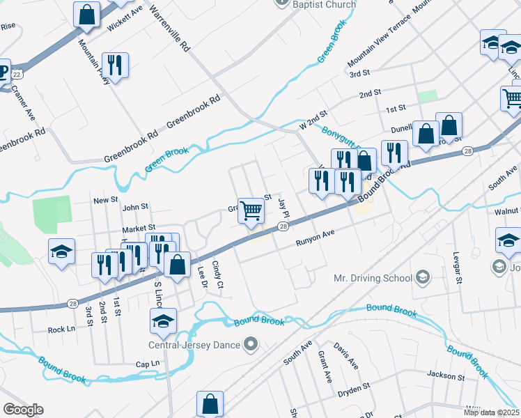 map of restaurants, bars, coffee shops, grocery stores, and more near 146 Stephenson Avenue in Middlesex
