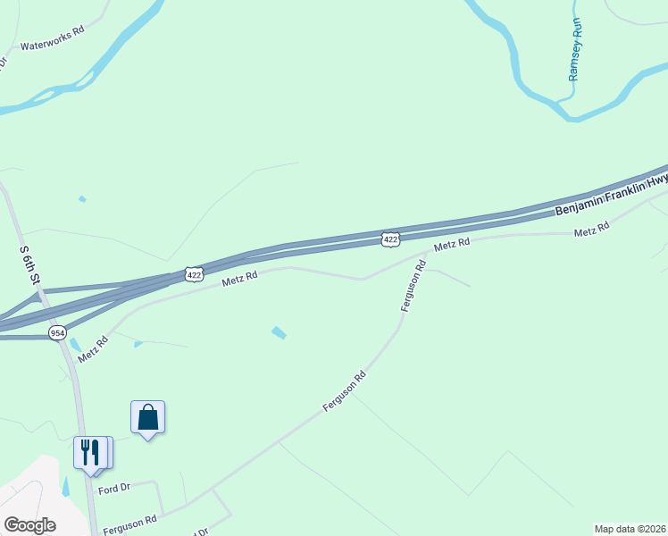 map of restaurants, bars, coffee shops, grocery stores, and more near 751 Metz Road in Indiana