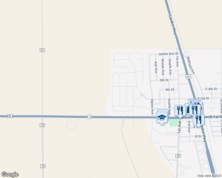map of restaurants, bars, coffee shops, grocery stores, and more near 16487 Colorado 14 in Ault