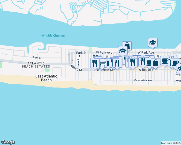 map of restaurants, bars, coffee shops, grocery stores, and more near in Long Beach