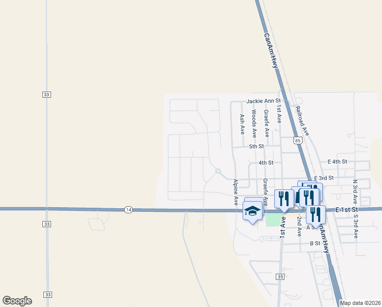 map of restaurants, bars, coffee shops, grocery stores, and more near 400 Cherokee Trail in Ault