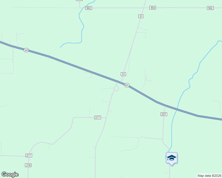 map of restaurants, bars, coffee shops, grocery stores, and more near 6111 County Road 51 in Big Prairie