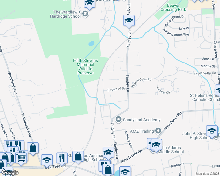 map of restaurants, bars, coffee shops, grocery stores, and more near 3 Cactus Court in Edison