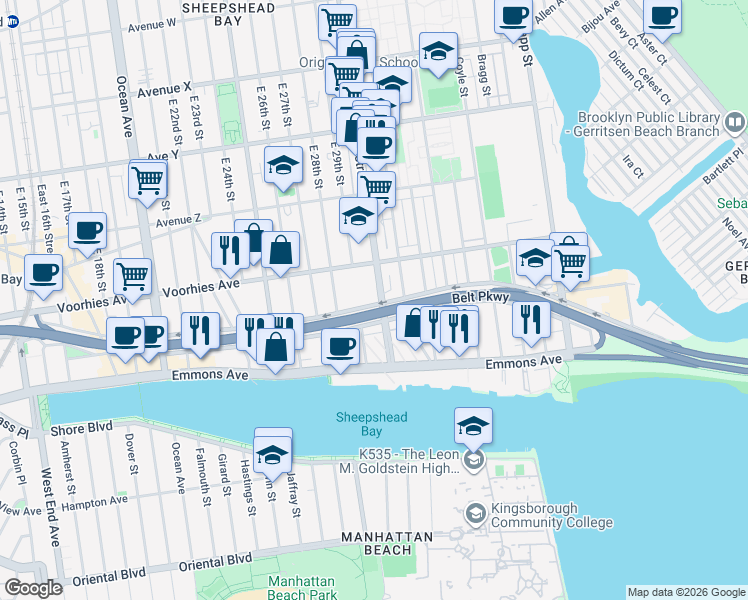 map of restaurants, bars, coffee shops, grocery stores, and more near in Brooklyn