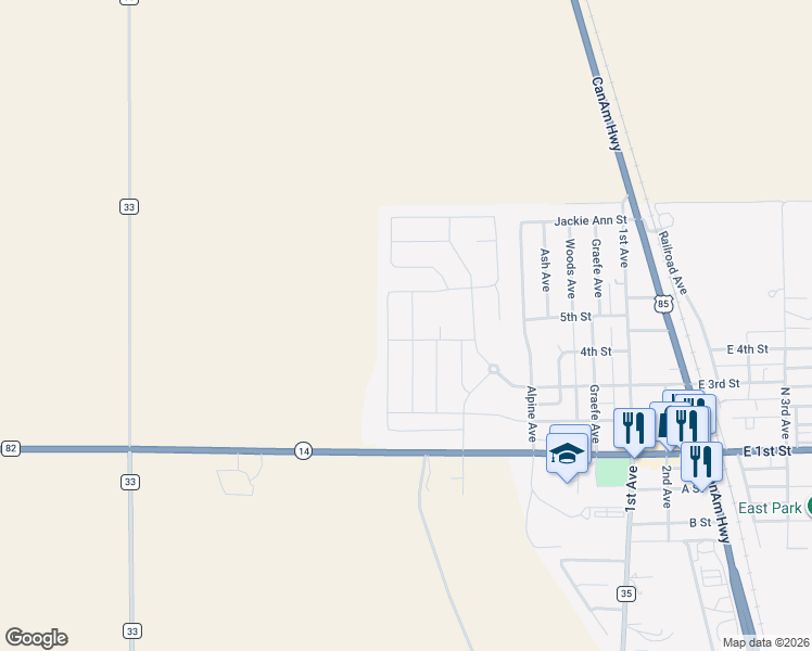 map of restaurants, bars, coffee shops, grocery stores, and more near in Ault