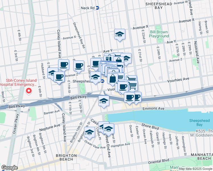 map of restaurants, bars, coffee shops, grocery stores, and more near in Brooklyn