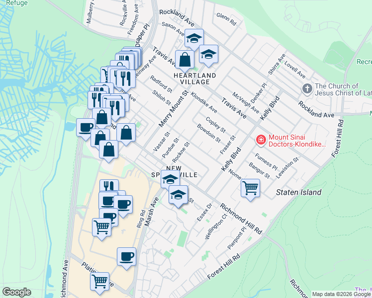 map of restaurants, bars, coffee shops, grocery stores, and more near 280 Nome Avenue in Staten Island