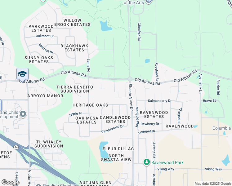 map of restaurants, bars, coffee shops, grocery stores, and more near 1448 Kingston Court in Redding