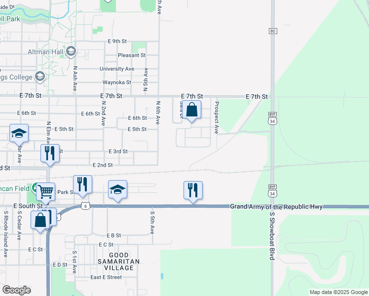 map of restaurants, bars, coffee shops, grocery stores, and more near 23-43 Kingston Dr in Hastings