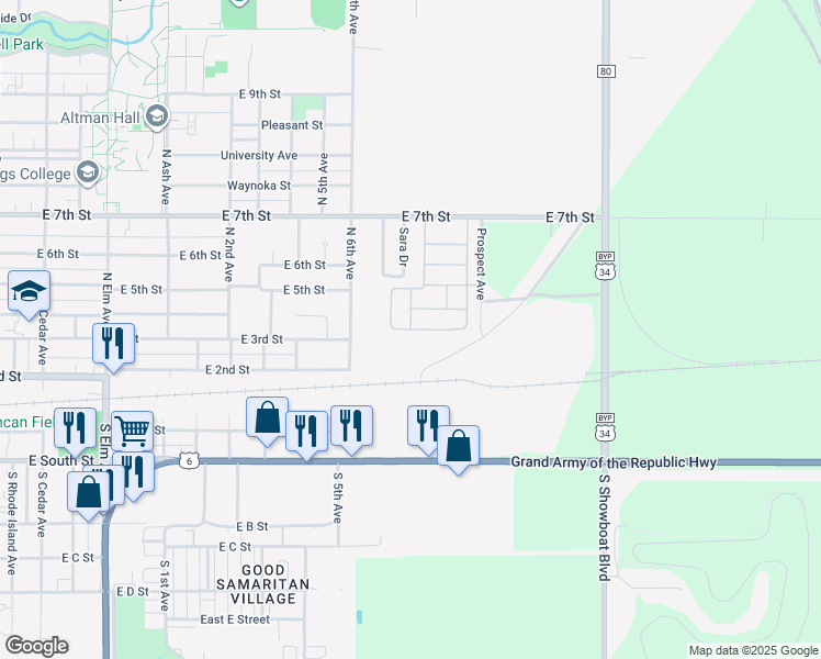 map of restaurants, bars, coffee shops, grocery stores, and more near 43 Kingston Dr in Hastings
