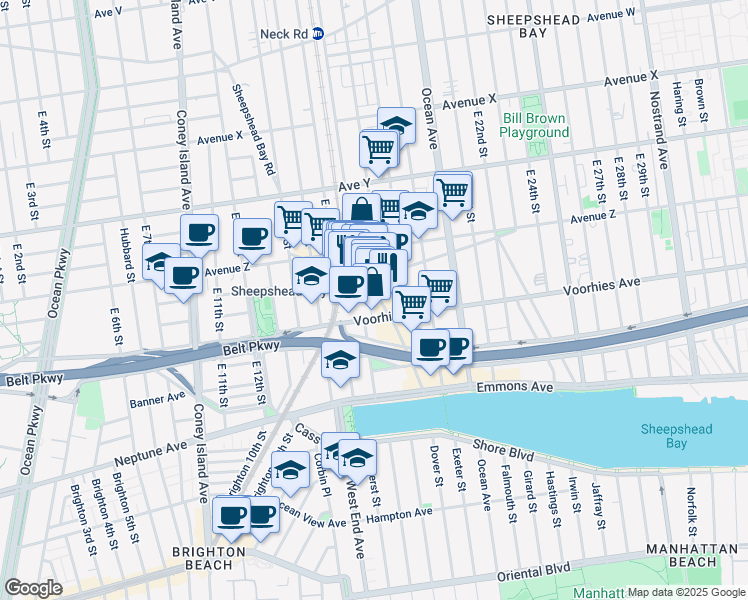 map of restaurants, bars, coffee shops, grocery stores, and more near in Brooklyn