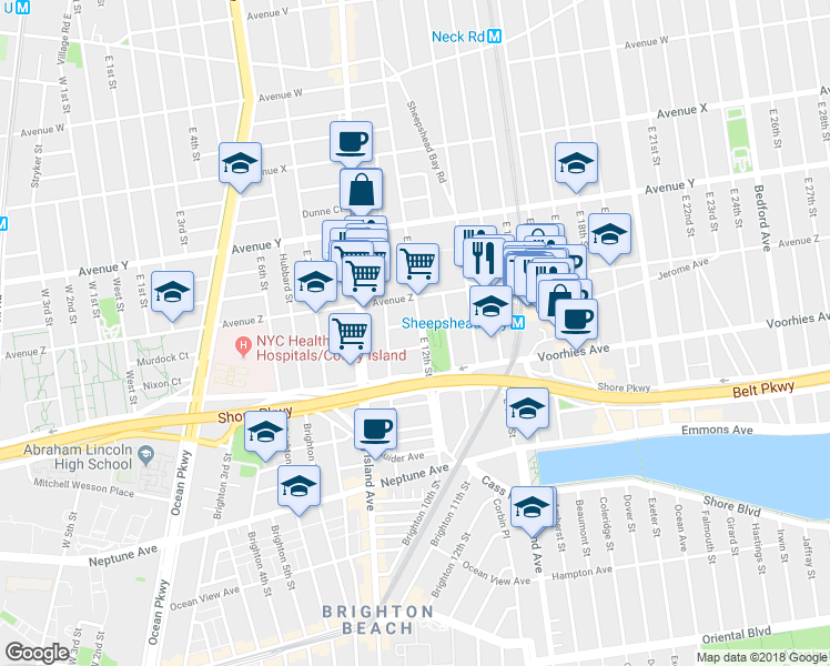 map of restaurants, bars, coffee shops, grocery stores, and more near in Brooklyn