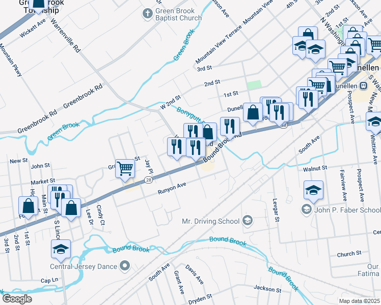 map of restaurants, bars, coffee shops, grocery stores, and more near 2A Gramercy Gardens in Middlesex