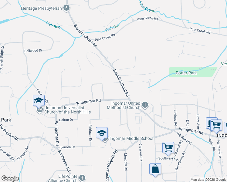 map of restaurants, bars, coffee shops, grocery stores, and more near 2399 Antrim Court in Pittsburgh
