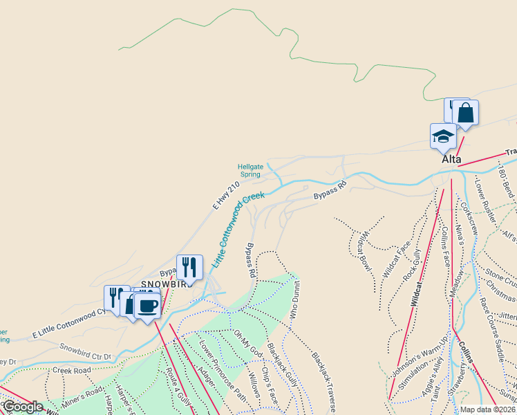 map of restaurants, bars, coffee shops, grocery stores, and more near 9699 Bypass Road in Sandy