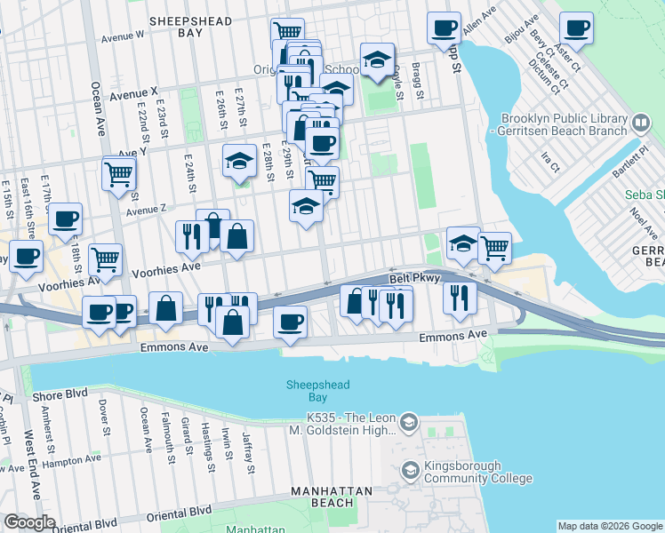 map of restaurants, bars, coffee shops, grocery stores, and more near in Brooklyn
