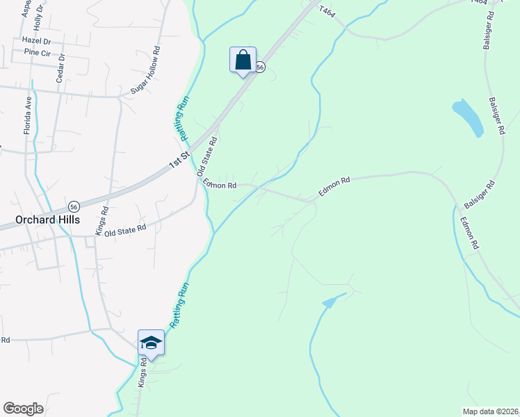 map of restaurants, bars, coffee shops, grocery stores, and more near 856 Edmon Road in Apollo